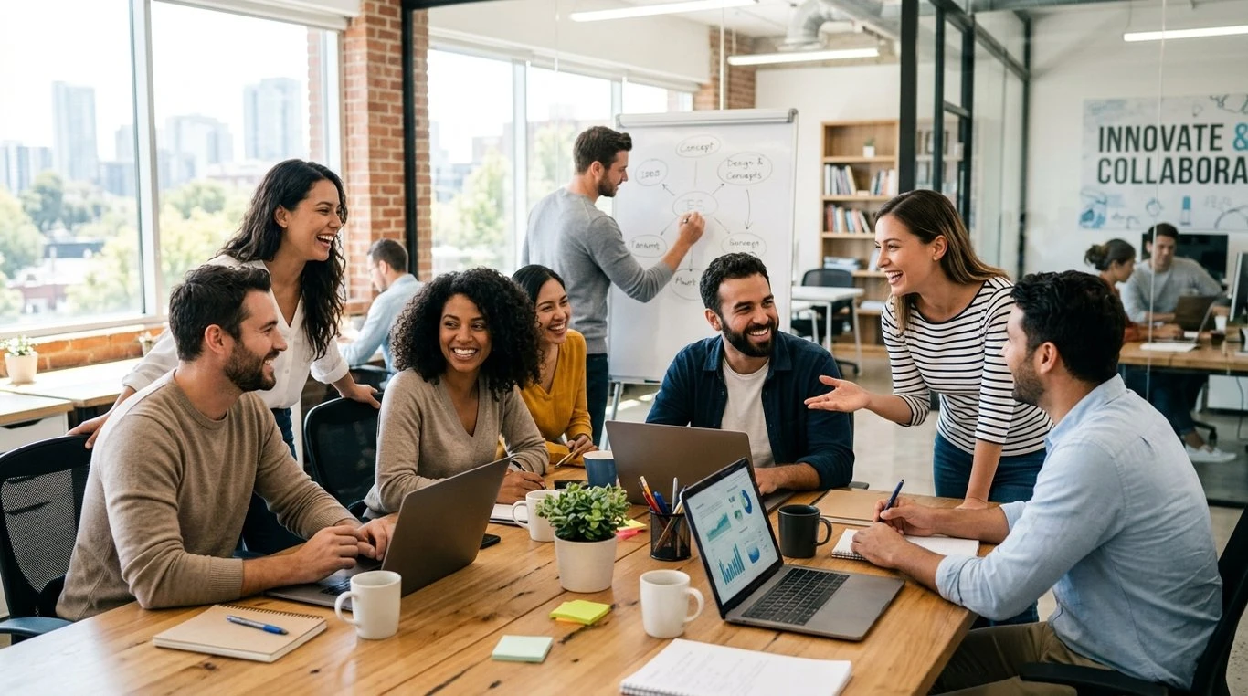 Équipe dirigeante diversifiée et confiante